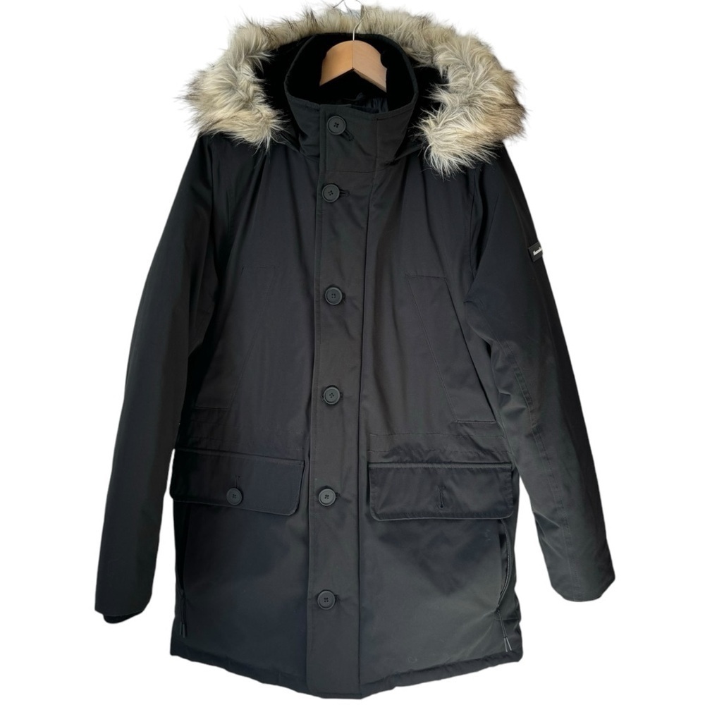 Abercrombie & Fitch Ultra Down Hooded Black Parka Water Resistant Men's Size Med